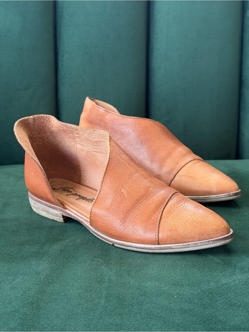 Free People Royale Tan Leather Flats